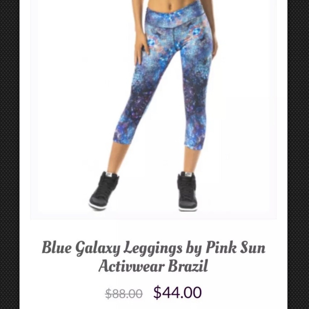 NWT Blue Galaxy Capris Leggings S/M by Pink Sun